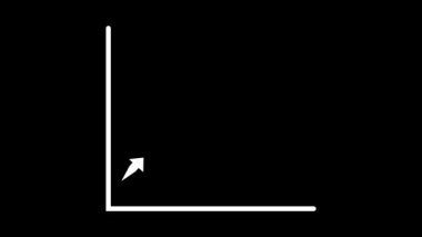 Beyaz ok yukarı doğru kıvrılarak siyah şebeke arkaplanında canlandırılıyor.