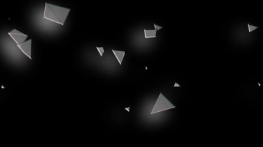 Soyut siyah geometrik şekiller ışık arkaplan üzerinde canlandırıldı.