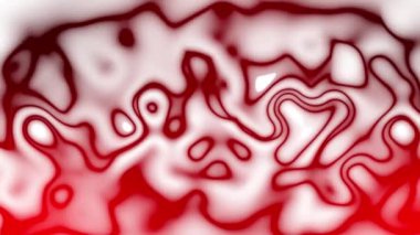 Sıvı haldeki soyut kırmızı neon ışığı beyaz arkaplanda canlandırılmıştır