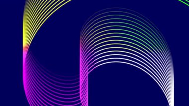 Soyut renkli neon dalga çizgileri koyu arkaplanda canlandırıldı.