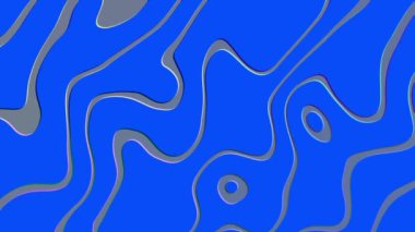 Soyut mavi arkaplan altın rengi dalgalı çizgilerle canlandırılmış sıvı.