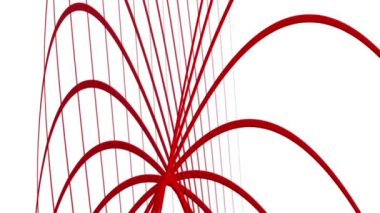 Soyut kırmızı çizgi canlandırılmış beyaz arkaplan.