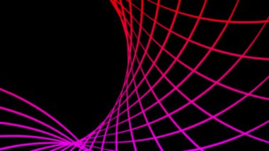 Soyut neon pembe ızgara çizgileri siyah arkaplan üzerinde canlandırıldı.