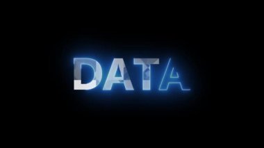 Koyu arkaplanda mavi neon işareti DATA olarak yazılıyor.