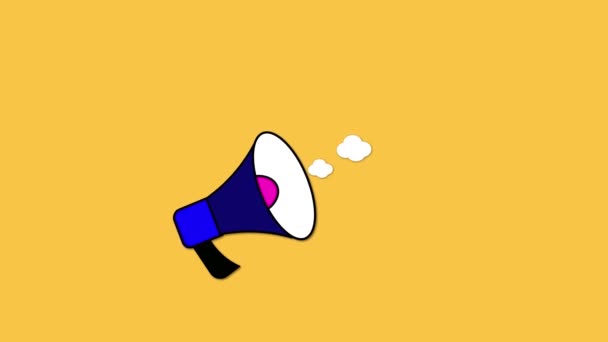 Megafon Mit Sonderangebot Blase Animiert Auf Gelbem Hintergrund — Stockvideo