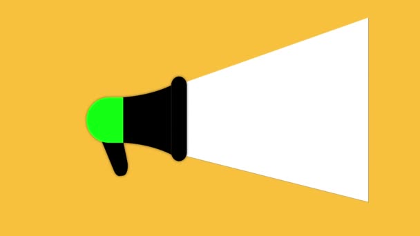 Megaphone Sale Text Animated Yellow Background — Stock Video