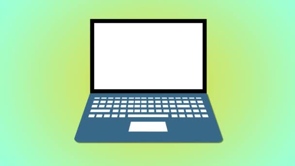 Laptop Com Venda Hoje Tela Animada Fundo Colorido — Vídeo de Stock