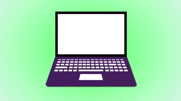 Magazin Online Semn Închis Animat Ecran Laptop Fundal Verde — Videoclip de stoc