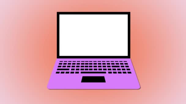 Laptop Com Boa Venda Conceito Scree Para Compras Line Descontos — Vídeo de Stock