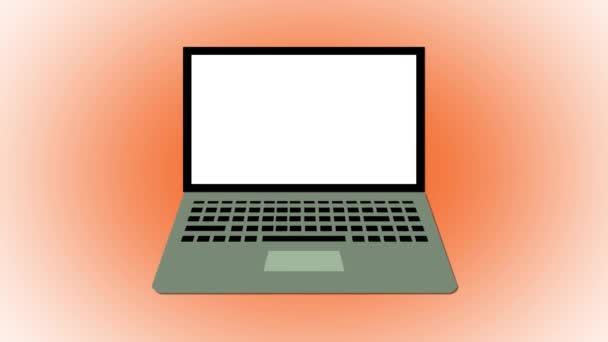 Laptop Com Oferta Sinal Tela Conceito Animado Para Compras Line — Vídeo de Stock