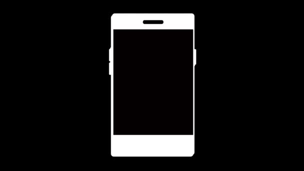 Smartphone Muted Microphone Icon Animated Black Background — Stock Video