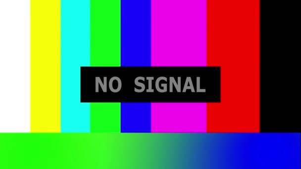 Barevný Televizní Test Vzor Signal Zprávy Animované Televizním Pozadí — Stock video