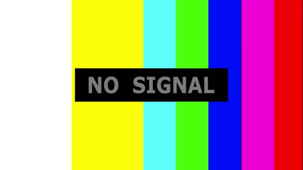电视背景音乐中没有信号信息的彩色电视测试模式 — 图库视频影像