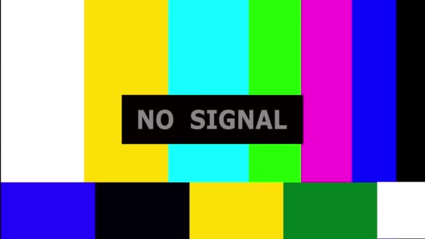 Πολύχρωμο Πρότυπο Δοκιμής Τηλεόραση Signal Μήνυμα Φόντο Τηλεόραση — Αρχείο Βίντεο