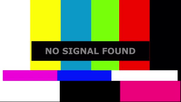 Televisie Scherm Met Signal Tekst Een Achtergrond — Stockvideo