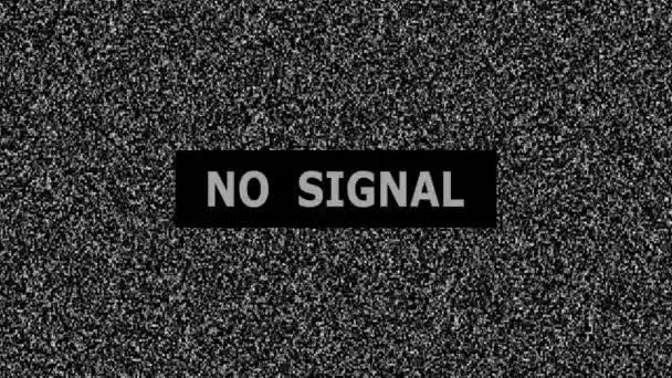 Televizyon Arka Planında Sinyal Yok Mesajı Olan Renkli Test Kalıbı — Stok video