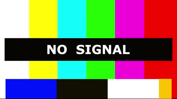 Οθόνη Τηλεόρασης Χωρίς Signal Κείμενο Φόντο Τηλεόραση — Αρχείο Βίντεο