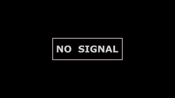 Μαύρη Οθόνη Signal Κείμενο Κινούμενο Μαύρο Φόντο — Αρχείο Βίντεο