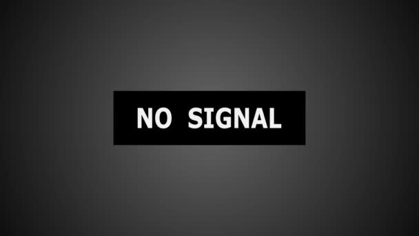 Чорний Екран Текстом Signal Анімований Білому Тлі — стокове відео