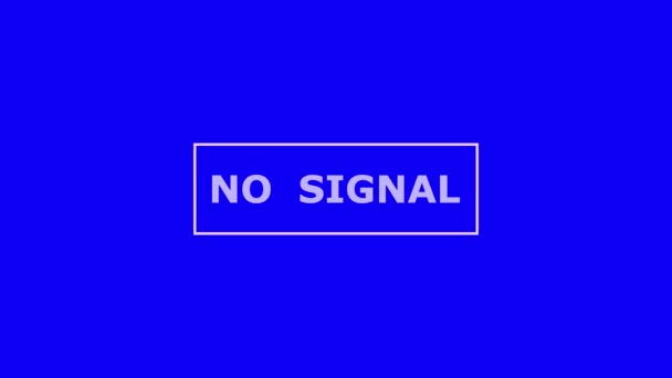 Μπλε Οθόνη Καμία Signal Λέξη Κινουμένων Σχεδίων Μπλε Φόντο — Αρχείο Βίντεο