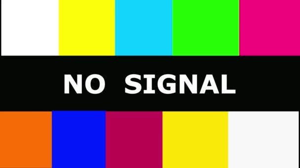 Barevný Televizní Testovací Vzor Signálem Text Animovaný Televizním Pozadí — Stock video