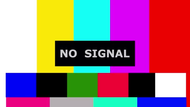 Aucun Signal Test Écran Télévision Animé Sur Fond Télévision — Video