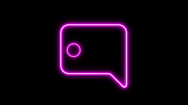 Neonowe Ikony Mediów Społecznościowych Animowane Ciemnym Tle — Wideo stockowe