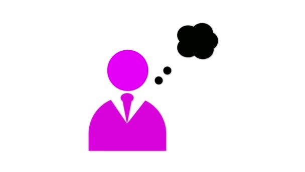 Person Speech Bubble Upload Icon Animated White Background — Stock Video