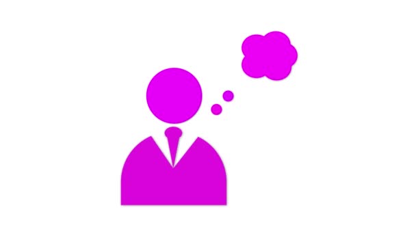 Ikona Osoby Hlasovou Bublinou Obsahující Symbol Telefonu Animovaný Bílém Pozadí — Stock video