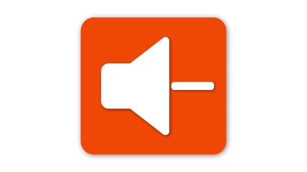 Иконка Mute Оранжевом Фоне — стоковое видео