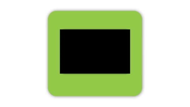 Monitor Computador Animado Fundo Verde — Vídeo de Stock