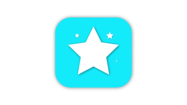 Ícone Estrela Colorido Animado Fundo Branco — Vídeo de Stock