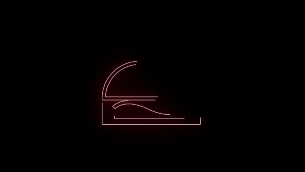 Neon Burger Sign Animated Dark Background — стокове відео