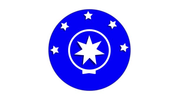 Emblema Redondo Azul Con Icono Lote Animado Sobre Fondo Blanco — Vídeos de Stock