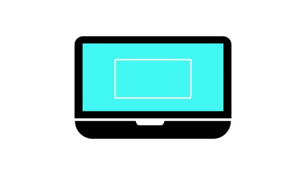 Laptop Ekran Dolar Znak Ikona Animowane Białym Tle — Wideo stockowe