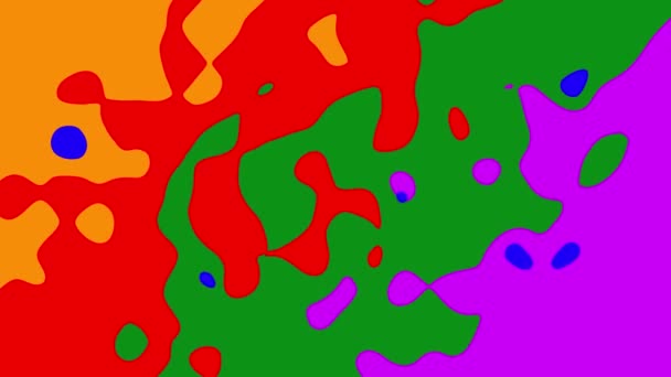 Абстрактный Красочный Анимированный Брызги Краски Жидкий Фон — стоковое видео