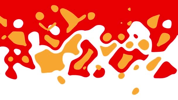 Modèle Éclaboussure Liquide Coloré Animé Sur Fond Rouge — Video