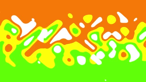 Modèle Éclaboussure Liquide Coloré Abstrait Animé Sur Fond Orange — Video