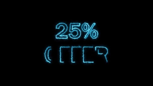 Neon Sign Text Offer Glowing Blue Animated Black Background — Stock Video