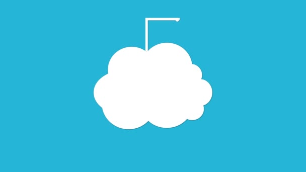 Концепція Хмарних Обчислень Графічна Піктограмами Зберігання Енергії Спільного Використання Синьому — стокове відео