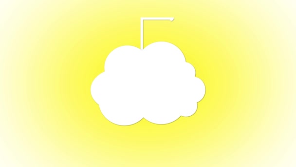 Sarı Arka Planda Dolar Arabaları Için Simgeler Içeren Bulut Hesaplama — Stok video