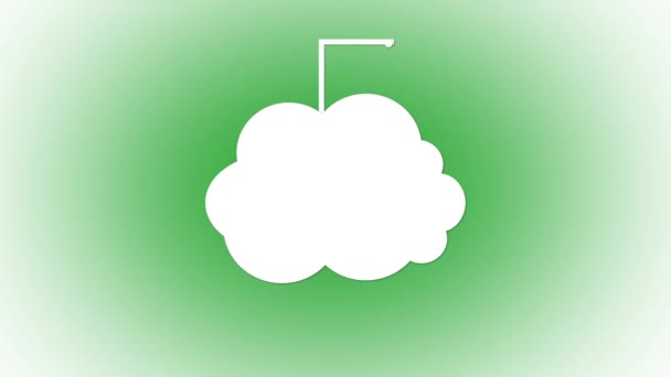 Absztrakt Felhő Számítási Koncepció Ikonok Animált Zöld Gradiens Háttér — Stock videók