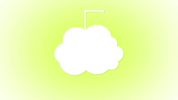 Abstract Cloud Computing Concept Met Pictogrammen Een Groene Achtergrond — Stockvideo