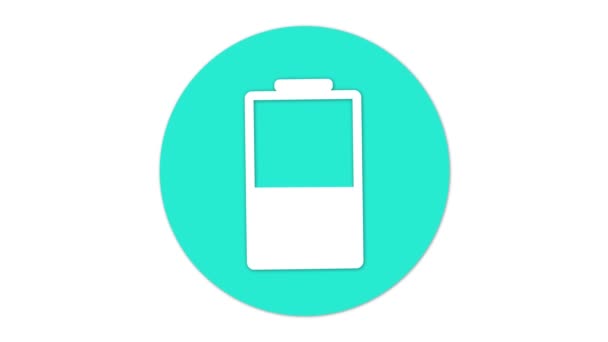 白色背景下的电池图标动画 — 图库视频影像