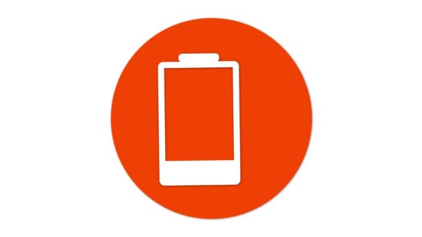 Batterij Uitroepteken Geanimeerd Een Witte Achtergrond — Stockvideo