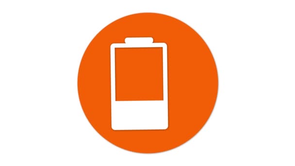 Batterie Icône Bluetooth Animée Sur Fond Blanc — Video