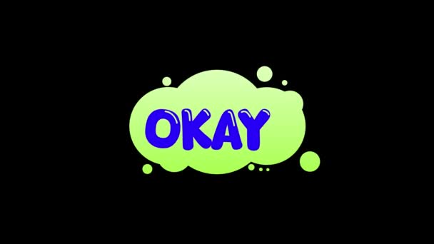 Colorful Okay Text Bubble Design Animated Black Background — Stock Video