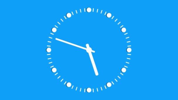 Icono Reloj Blanco Animado Sobre Fondo Colorido — Vídeo de stock