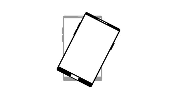 Icona Smartphone Animata Sfondo Bianco — Video Stock