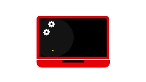 Laptop Dollár Érme Jel Animált Fehér Alapon — Stock videók